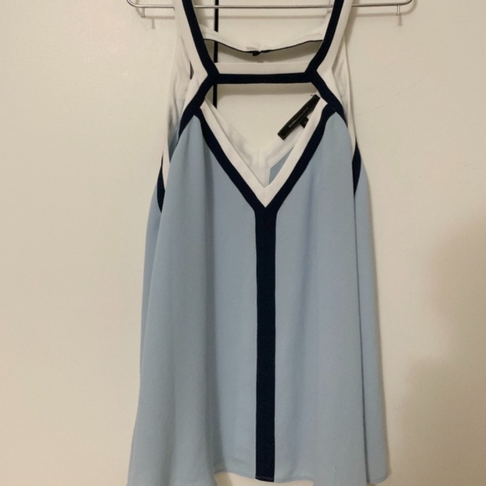 BCBG Light blue cutout blouse